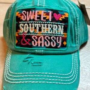 KBETHOS Turquoise Sweet Southern Sassy Adjustable Velcro Baseball Cap